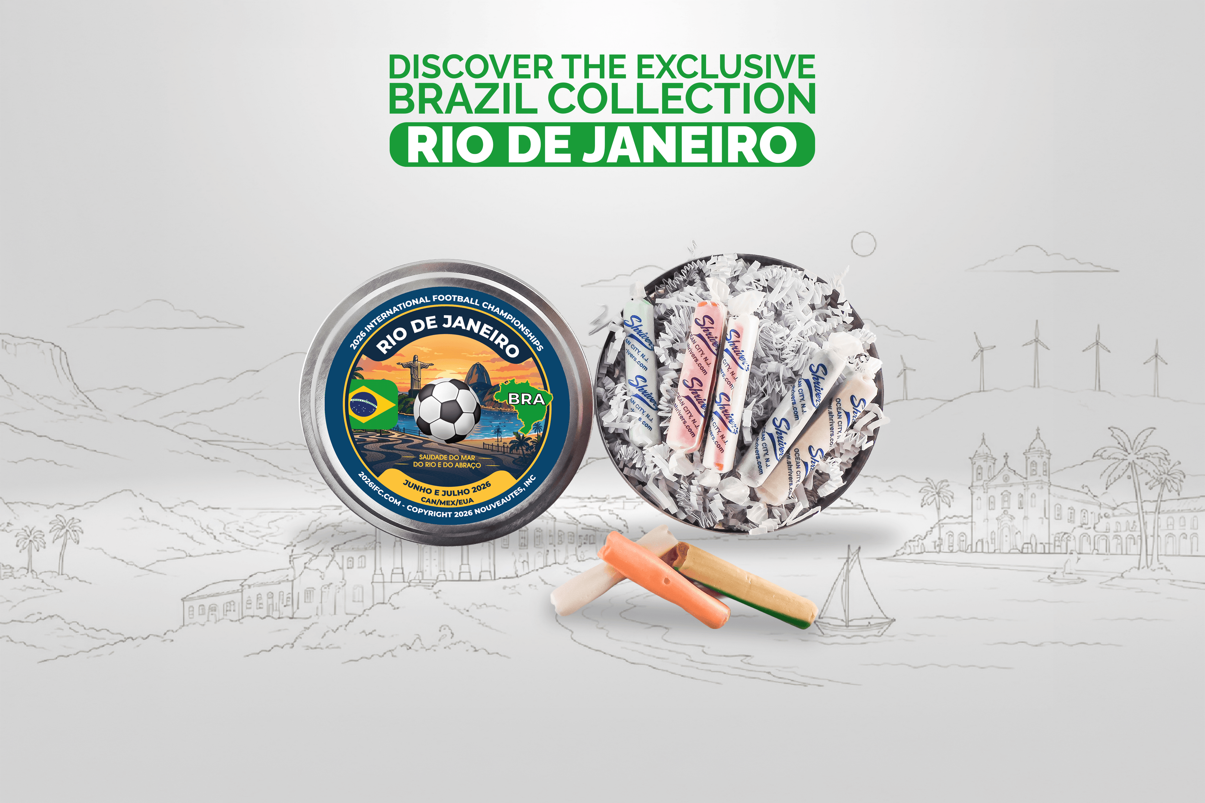 Movie Reel-Style Aluminum Tin - Brazil