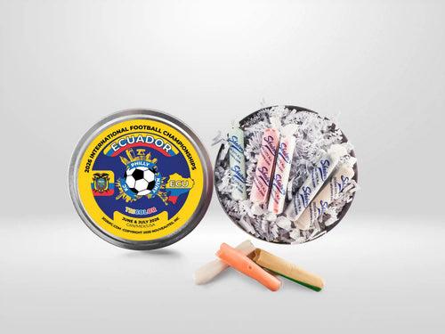 Movie Reel-Style Aluminum Tin Ecuador