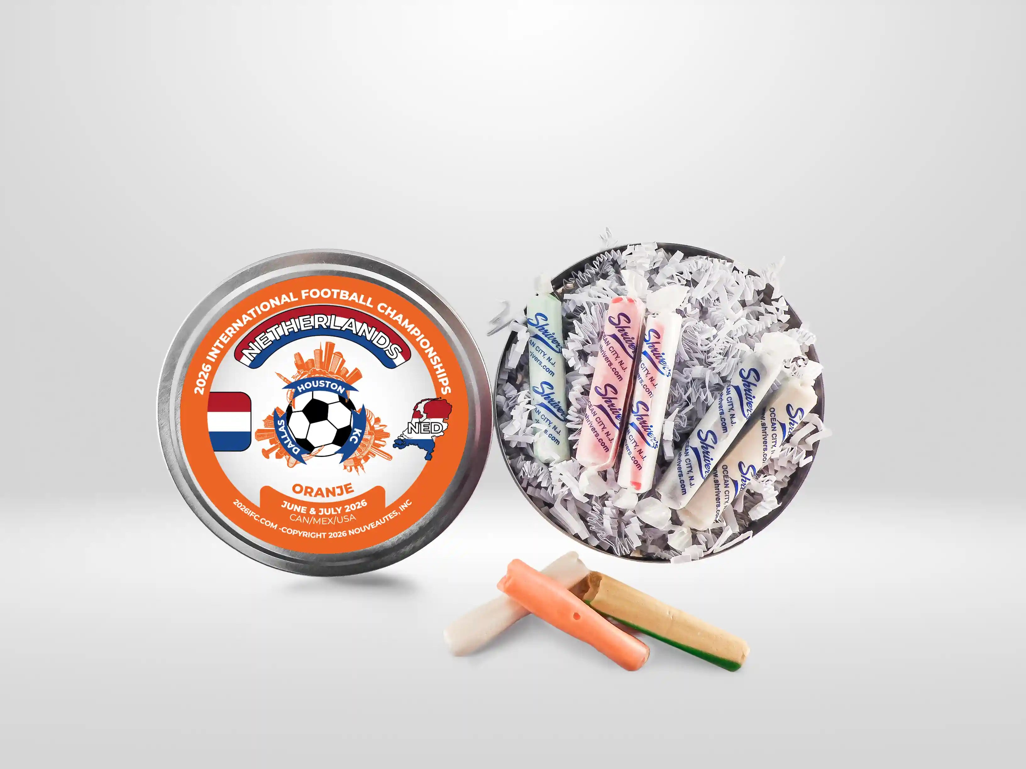 Movie Reel-Style Aluminum Tin Netherlands