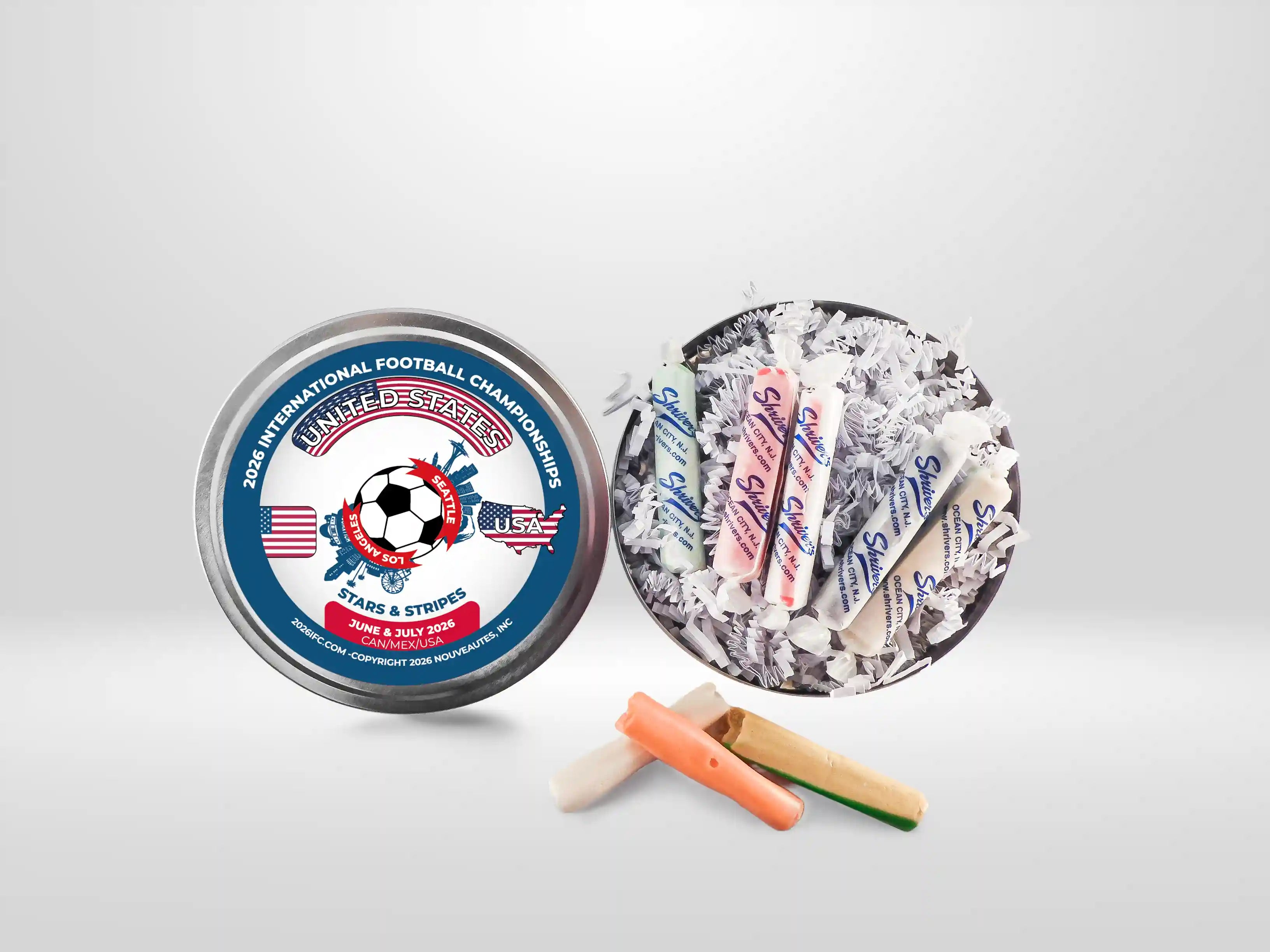 Movie Reel-Style Aluminum Tin USA